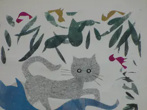 Frans de Jong - Drie katten - Sjabloondruk/houtsnede kopen? Bied vanaf 45!