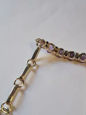 Nieuw zilveren armband gezet met 5 grote facetgeslepen Amethist en 6 kleine kopen? Bied vanaf 85!