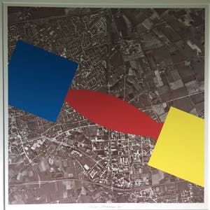 Peer Veneman - Luchtfoto met kleurvlakken - Zeefdruk kopen? Bied vanaf 30!