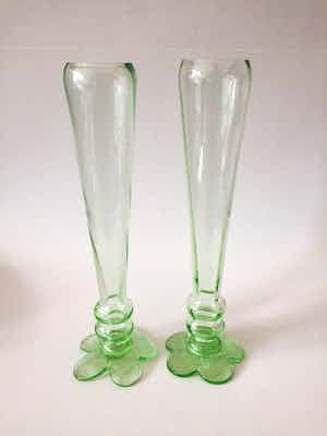 Borek Sipek - nu afgeprijsd : Groene design glazen (2) verkocht voor € 49!