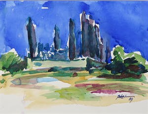 Piet Snoeren - Aquarel op papier, Landschap - Ingelijst kopen? Bied vanaf 1!