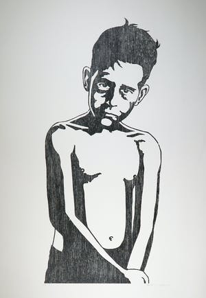 Mariska van Duffelen - Houtsnede, Zonder titel kopen? Bied vanaf 1!