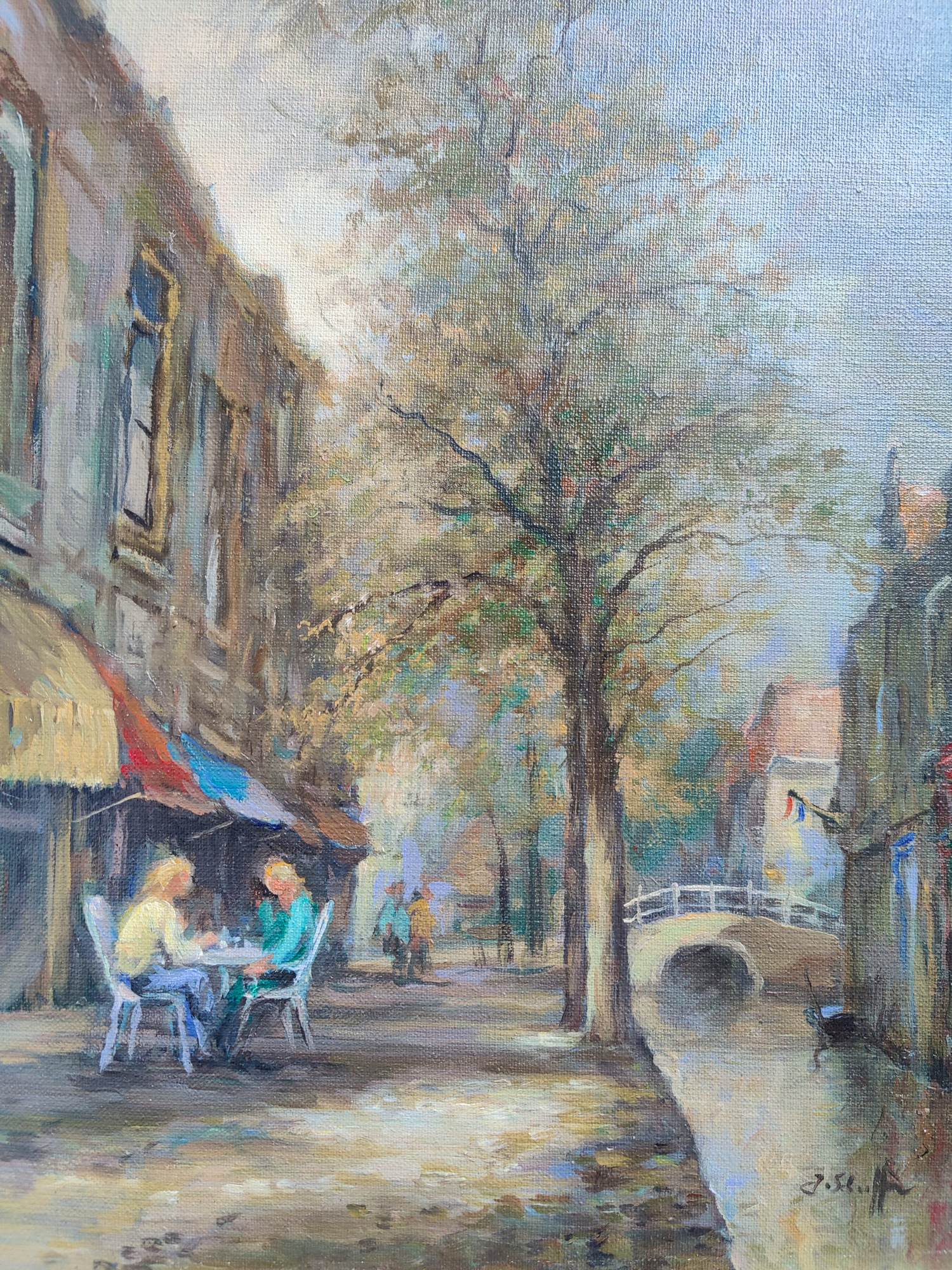 Jan Schaeffer - Straatje met gracht in Delft verkocht voor € 40!
