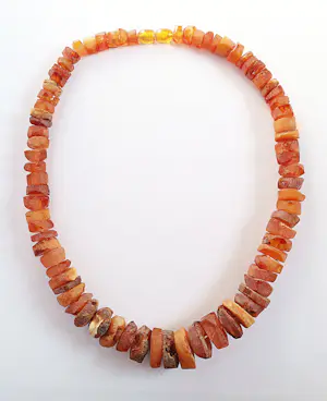 Baltisch barnsteen collier, natuurlijke honingkleur ruwe stenen, onbehandeld. kopen? Bied vanaf 75!