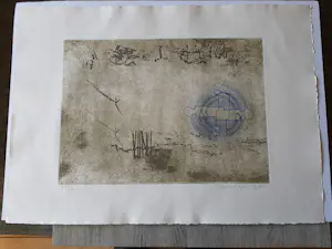 Jan Montyn - Ets/aquatint: Meditation garden uit 1980. kopen? Bied vanaf 45!