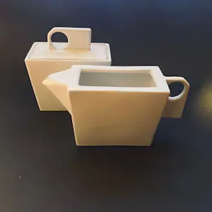 Royal Boch - minimalistisch suiker- en melkstel –wit porselein– modern design kopen? Bied vanaf 35!