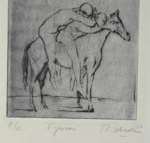 Rafael Ubeda - ets, twee figuren te paard kopen? Bied vanaf 40!