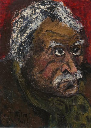 Niet of onleesbaar gesigneerd - Olieverf op board, Man - Ingelijst kopen? Bied vanaf 1!