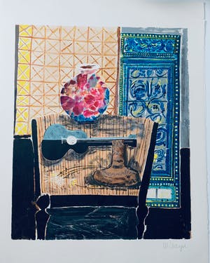 Wendy Chazin - Composition with guitar and vase kopen? Bied vanaf 23!
