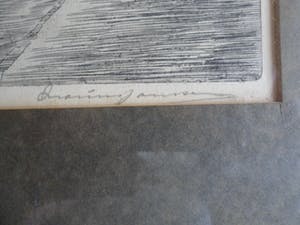 Marius Johannes Janssen - Ets. Nijmegen, Ingang Sint Stevenskerk. Ingelijst kopen? Bied vanaf 35!