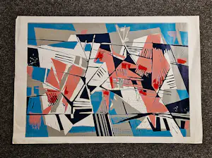 Paul Maas - grote expressionistische jaren 70 kleuren houtsnede "Lente" potloodgesigneerd kopen? Bied vanaf 35!