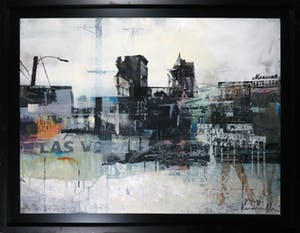 George Heidweiller - Gemengde techniek op papier, Cityscape I - Ingelijst (Groot) kopen? Bied vanaf 200!