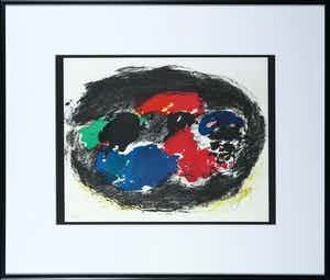 Eugene Brands - Litho, Landscape at night - Ingelijst verkocht voor € 1!