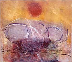 Thea Figee - monotype op papier - zonder titel - 2003 (UNIEK WERK) verkocht voor € 60!