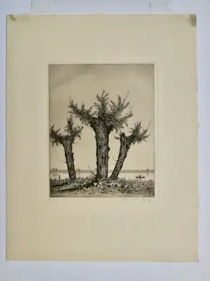 Gerrit de Jong - gesigneerde ets kopen? Bied vanaf 30!