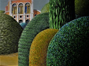 Erna van Mondfrans - Fraai verstild realistisch olieverf "Michele Venetie Landschap" gesigneerd kopen? Bied vanaf 10!