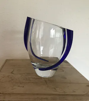 Glasblazerij Leerdam - Vaas met blauwe kabel kopen? Bied vanaf 1!