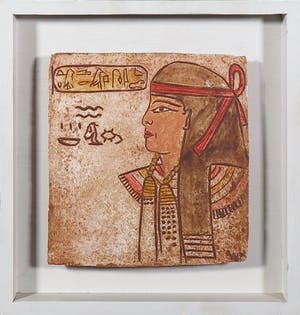 Wim Zurne - Handbeschilderd gips, Egyptian Fantasy IV - Ingelijst kopen? Bied vanaf 20!