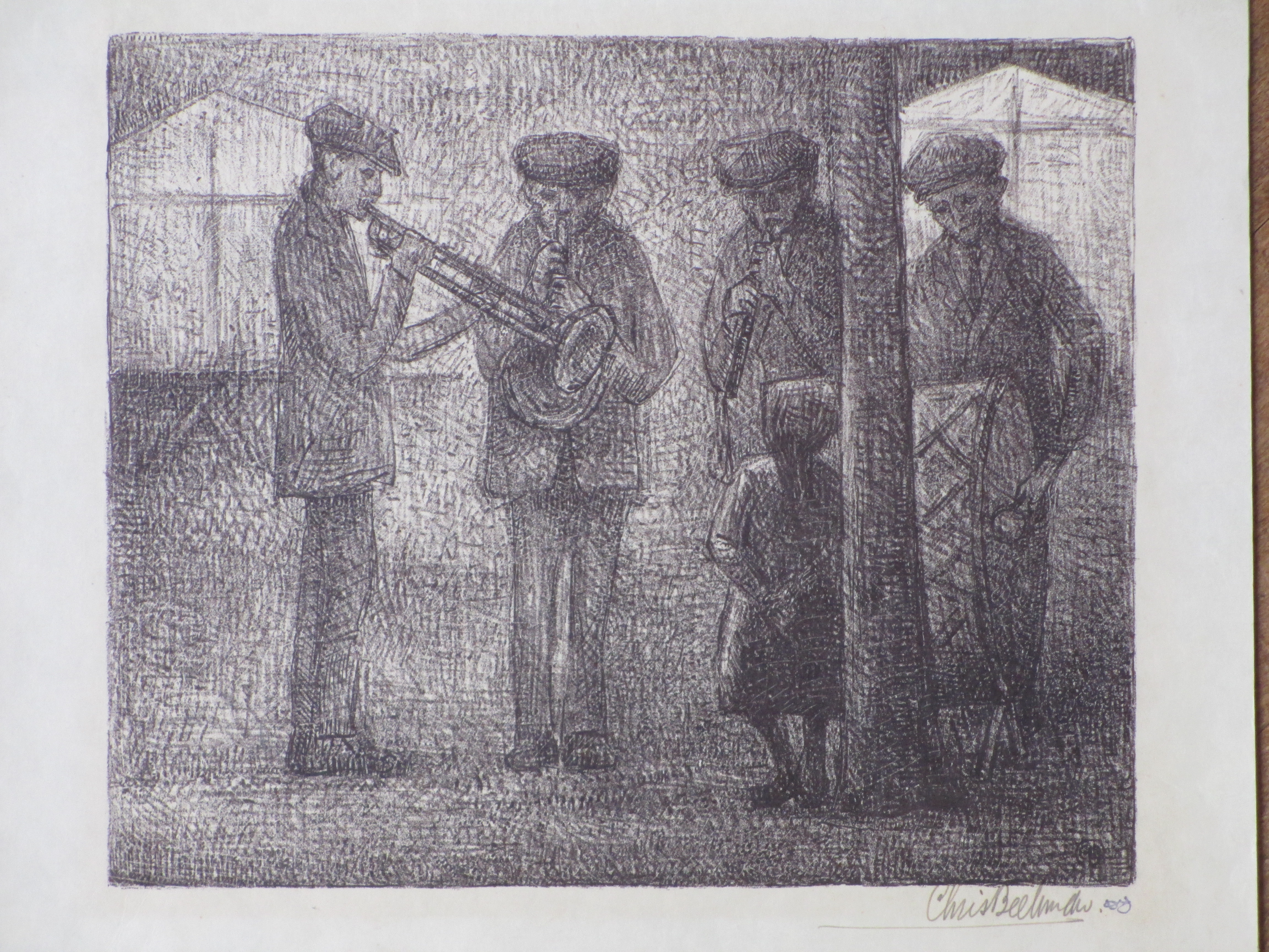 Chris Beekman - Straatmuzikanten - Litho kopen? Bied vanaf 90!
