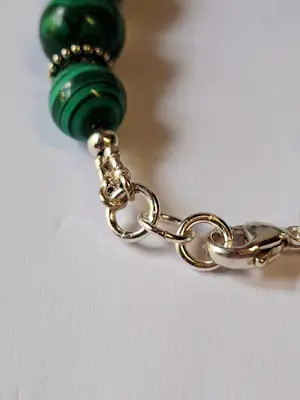 Nieuw Sterling zilveren armband gezet met Malachiet . kopen? Bied vanaf 65!