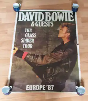 David Bowie - Originele vintage poster "The Glass Spider Tour" - Europe '87 verkocht voor € 20!