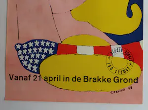 Jan Cremer - Affiche , Studio speelt jan cremer in de Brakke Grond Amsterdam - 1969 kopen? Bied vanaf 1!