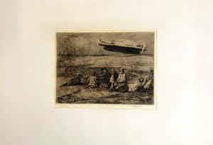 Ed Merk - Bewerkte collage van oude gravures -Inconvenient verkocht voor € 1!