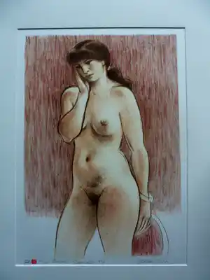 Enric Adsera Riba - litho: naakt: Virginia - 1996 verkocht voor € 60!