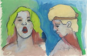 Ad Gerritsen - Gouache, Zonder titel - Ingelijst kopen? Bied vanaf 150!