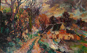 Jan Laeven - Olieverf op paneel, Hoeve Cottessen - Ingelijst kopen? Bied vanaf 150!