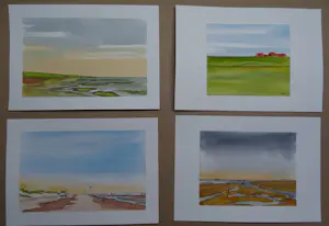 Franklin Meijer - Terschelling - 4 x aquarelstudies kaufen? Bieten Sie von 49!