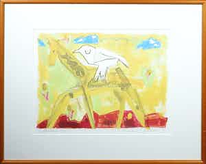 Xandra Donders - Litho, Liefdespaar - Ingelijst verkocht voor € 1!