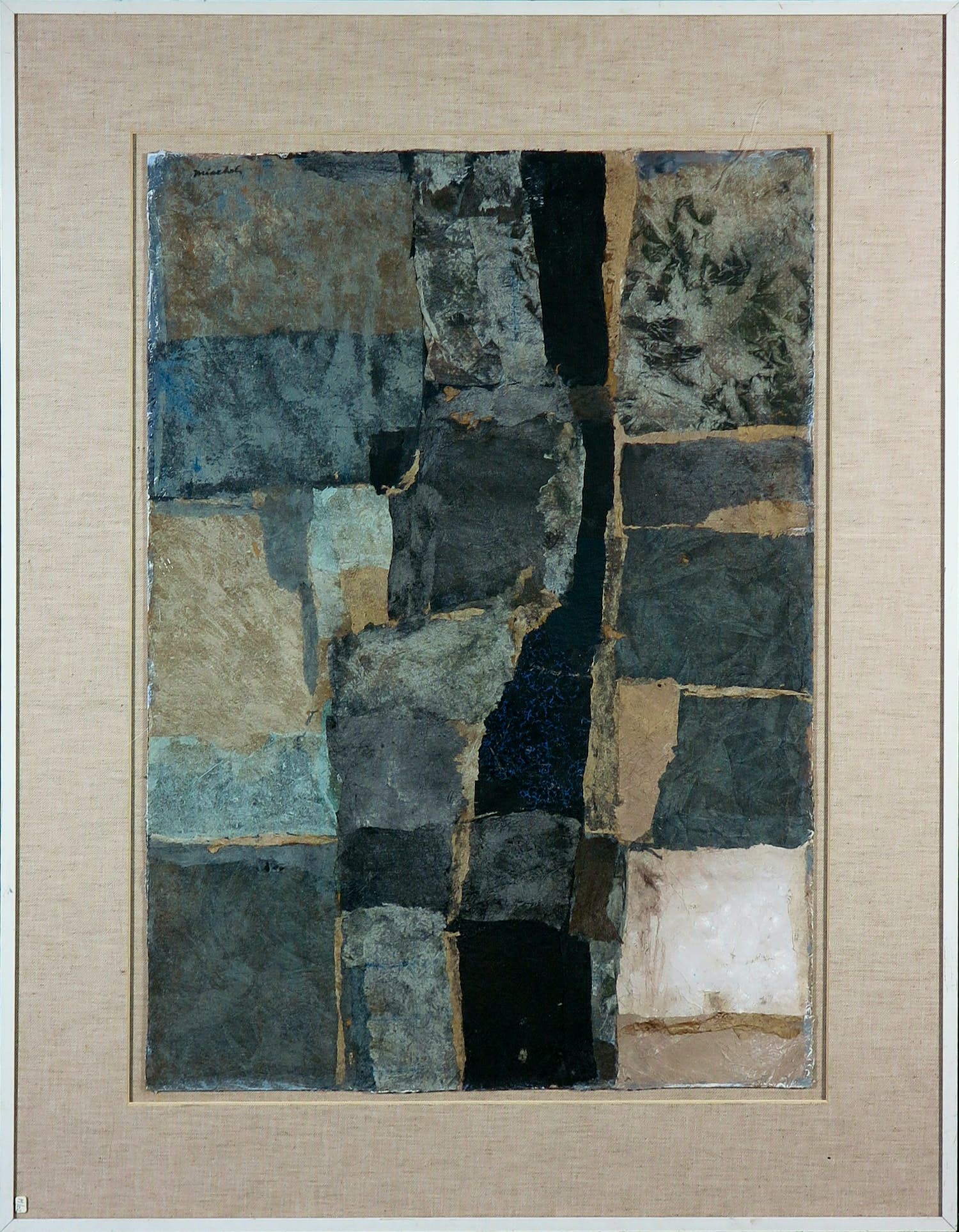 Jan Miechels - Acryl en collage, Kloof / Collage III - Ingelijst kopen? Bied vanaf 70!