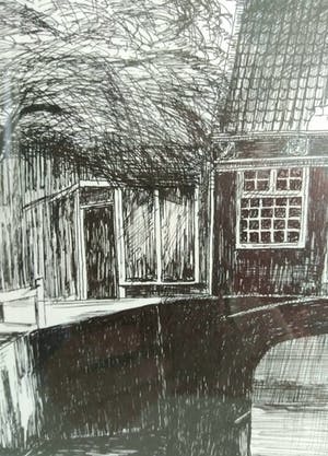 Niet of onleesbaar gesigneerd - H. Hovenier, pentekening, ingelijst, gedateerd en gesigneerd kopen? Bied vanaf 1!