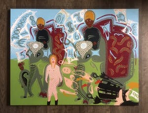Niet of onleesbaar gesigneerd - Exploitation - acryl op canvas kopen? Bied vanaf 1!
