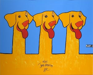 Jacob Herskind - Zeefdruk, The Three Dogs - Ingelijst (Groot) kopen? Bied vanaf 80!