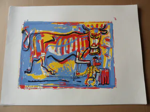 Peter Klashorst - Zeefdruk, titel. "Stierengevecht ". kopen? Bied vanaf 35!