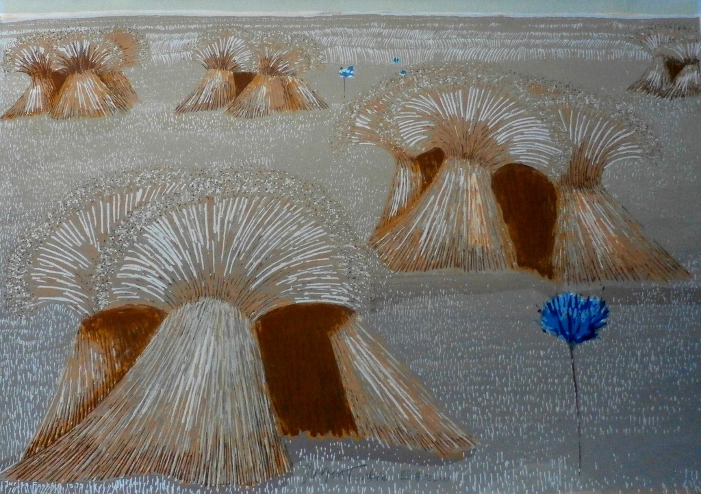 Jurjen Fontein - Kleurenzeefdruk KORENSCHOVEN Handgesigneerd. kopen? Bied vanaf 1!