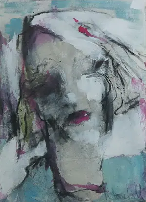 Helene Hill - Gemengde techniek op board, Zonder titel - Ingelijst kopen? Bied vanaf 70!