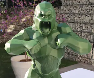 Richard Orlinski - KONG SPEAKER (Kaki Mat) inkl. Trolley / Koffer – Skulptur kopen? Bied vanaf 375!