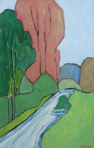 Paul Overhaus - Olieverf op doek, Bosrand - Ingelijst kopen? Bied vanaf 80!