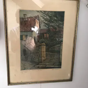 Friedrich Hartmann - Mesnerhäuschen Rothenburg o/d Tauber – handgekleurde ets kopen? Bied vanaf 80!