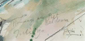 Pom Hoogstadt - Aquarel, Hommage aan Piet Heldoorn - Ingelijst kopen? Bied vanaf 50!