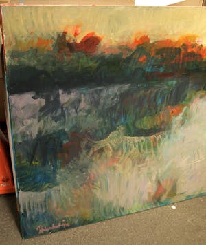 Peter Donkersloot - Acrylverf op doek XXL , “Landschap” – 120 x 200 cm. - 1995 kopen? Bied vanaf 1!