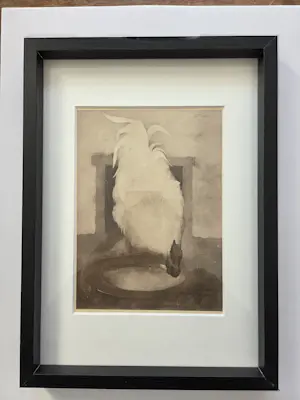 Jan Mankes - Zilverwynandotte. Haan. Ingelijst. kopen? Bied vanaf 129!