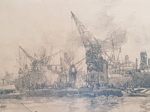 Johan Hendrik van Mastenbroek - Havengezicht met graanelevatoren - Rotterdam kopen? Bied vanaf 50!