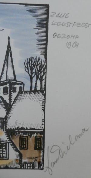 Toon Tieland - met de hand ingekleurde litho - 1980 kopen? Bied vanaf 45!