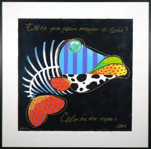 Joyce van Oorschot - Zeefdruk, Estce que peux mange du tout? - Ingelijst (Groot) verkocht voor € 100!