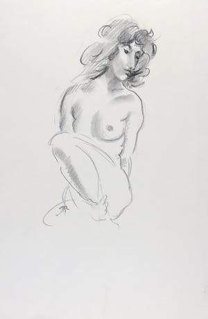 Jan Sluijters (jr.) - Krijttekening op papier, Zittend naakt kopen? Bied vanaf 1!