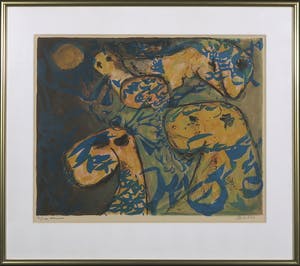 Mogens Balle - & Christian Dotremont - Litho, Zonder titel - Ingelijst kopen? Bied vanaf 1!